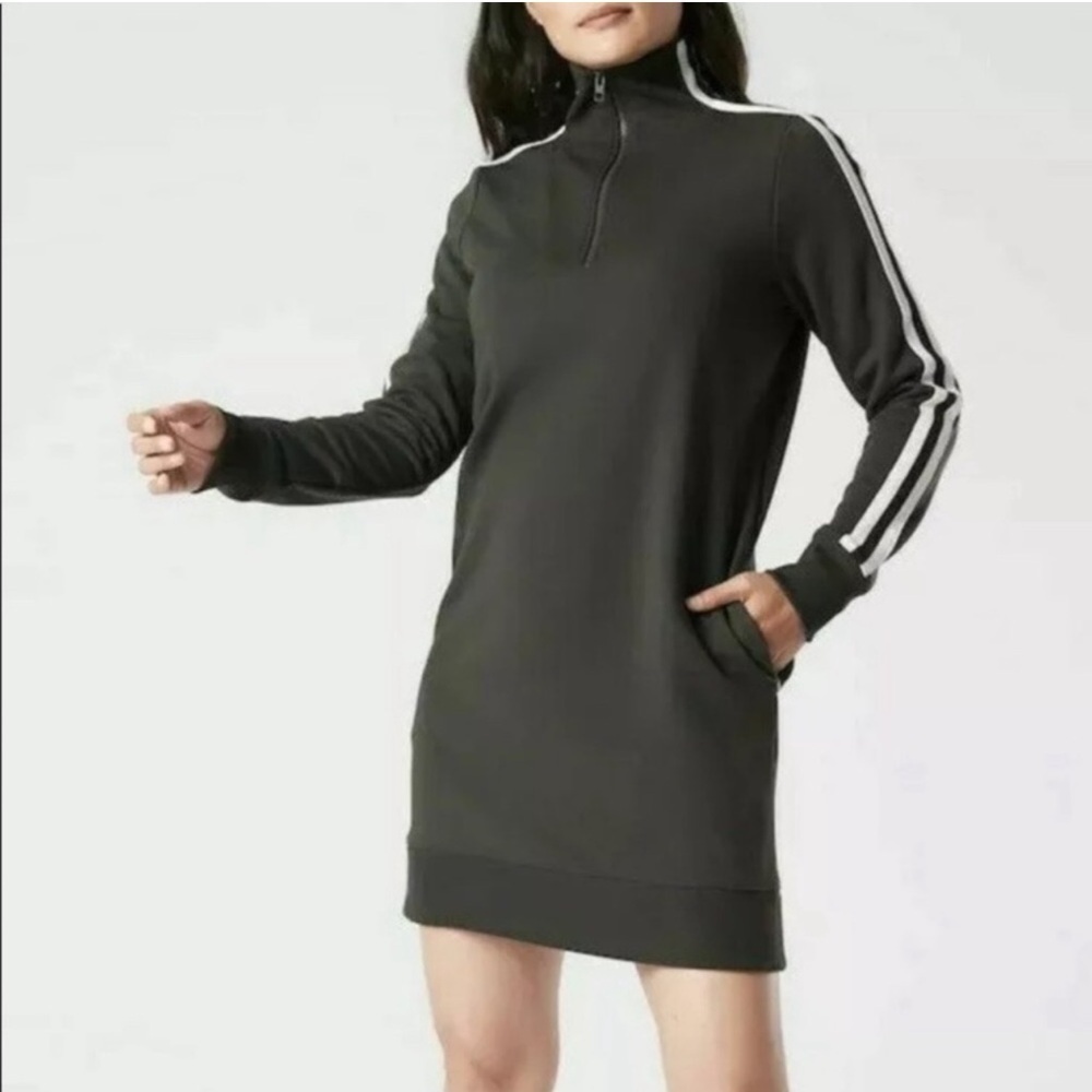 Athleta Circa Crosstown Track Sweatshirt Dress